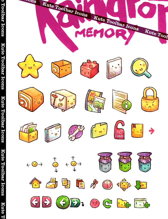 RM Kute Toolbar Icons by Raindropmemory