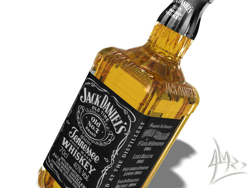  3D Jack Daniels bottle by soulcrawler on DeviantArt