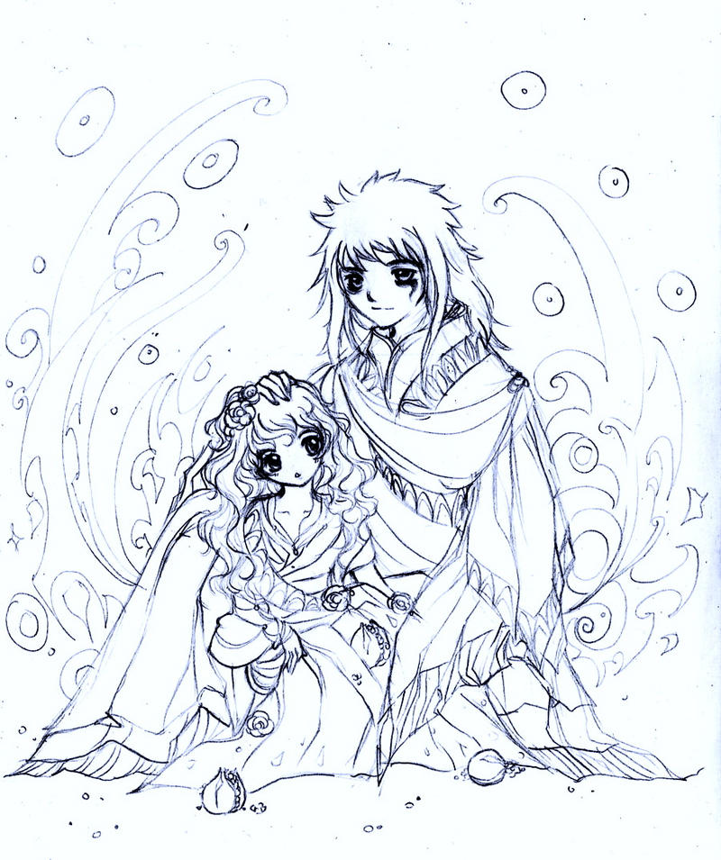 sketch:hades and persephone by Lovepeace-S on DeviantArt Persephone And Hades Anime