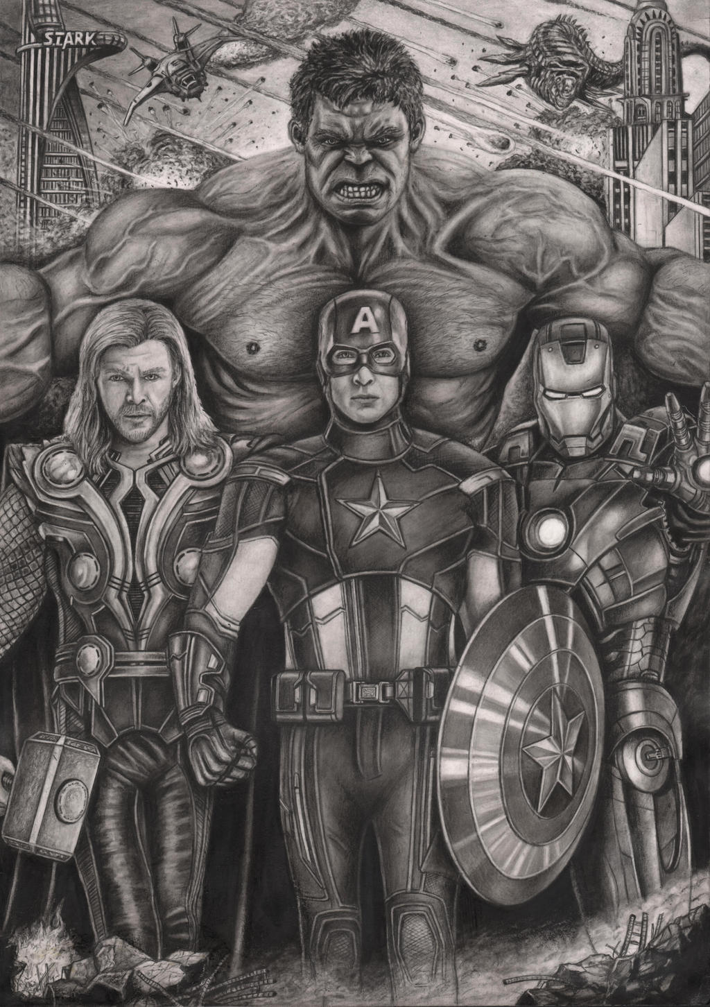 'The Avengers' graphite drawing by PenTacularArtist on DeviantArt